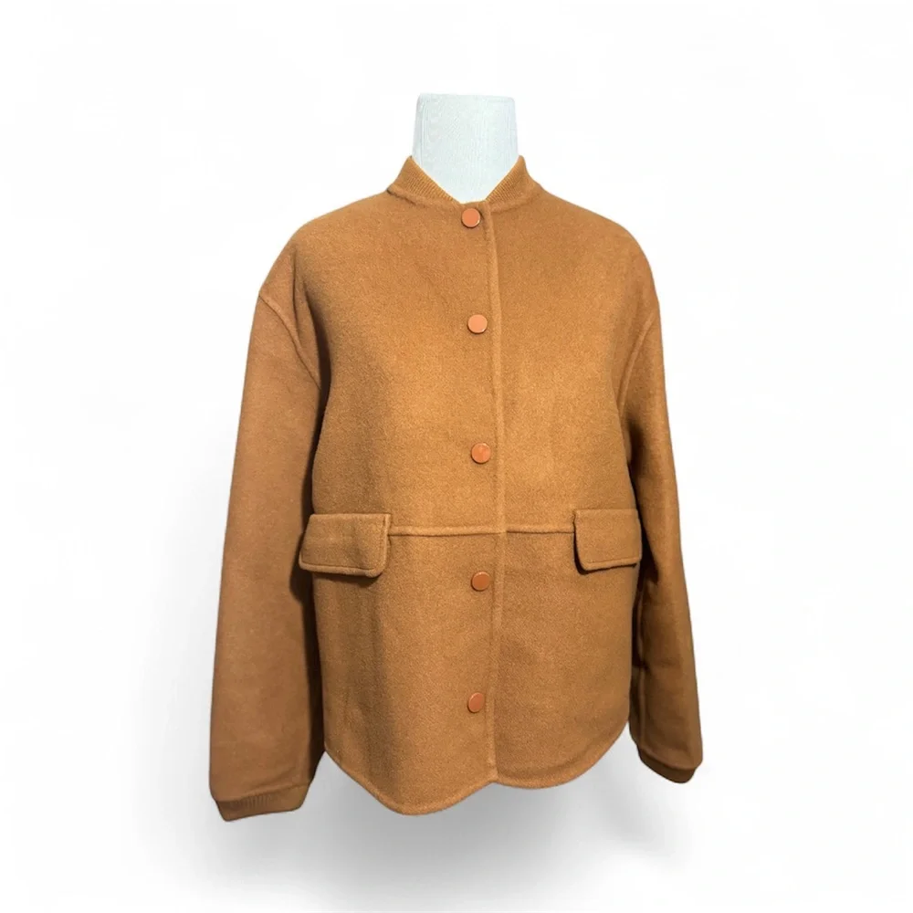 Suzy Coat In Carmel Wool Sezane Jacket – Size 34 - Picture 2 of 6